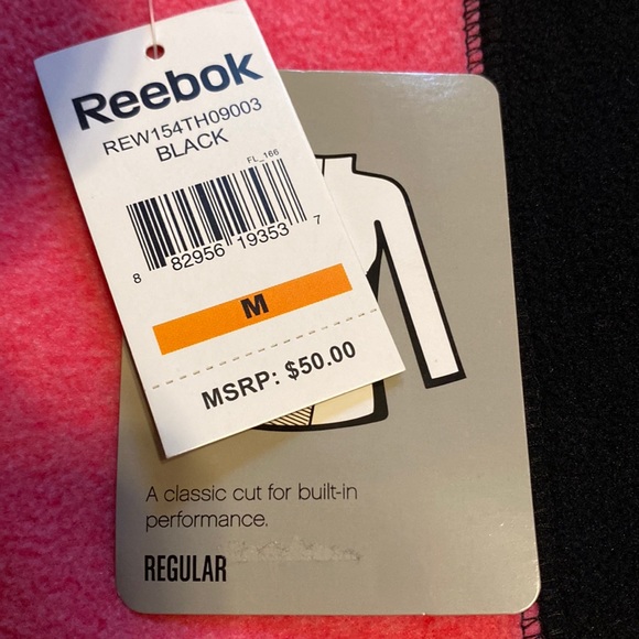 REEBOK Black Pink Polar Fleece Quarter Zip Front Size Medium - Picture 3 of 4
